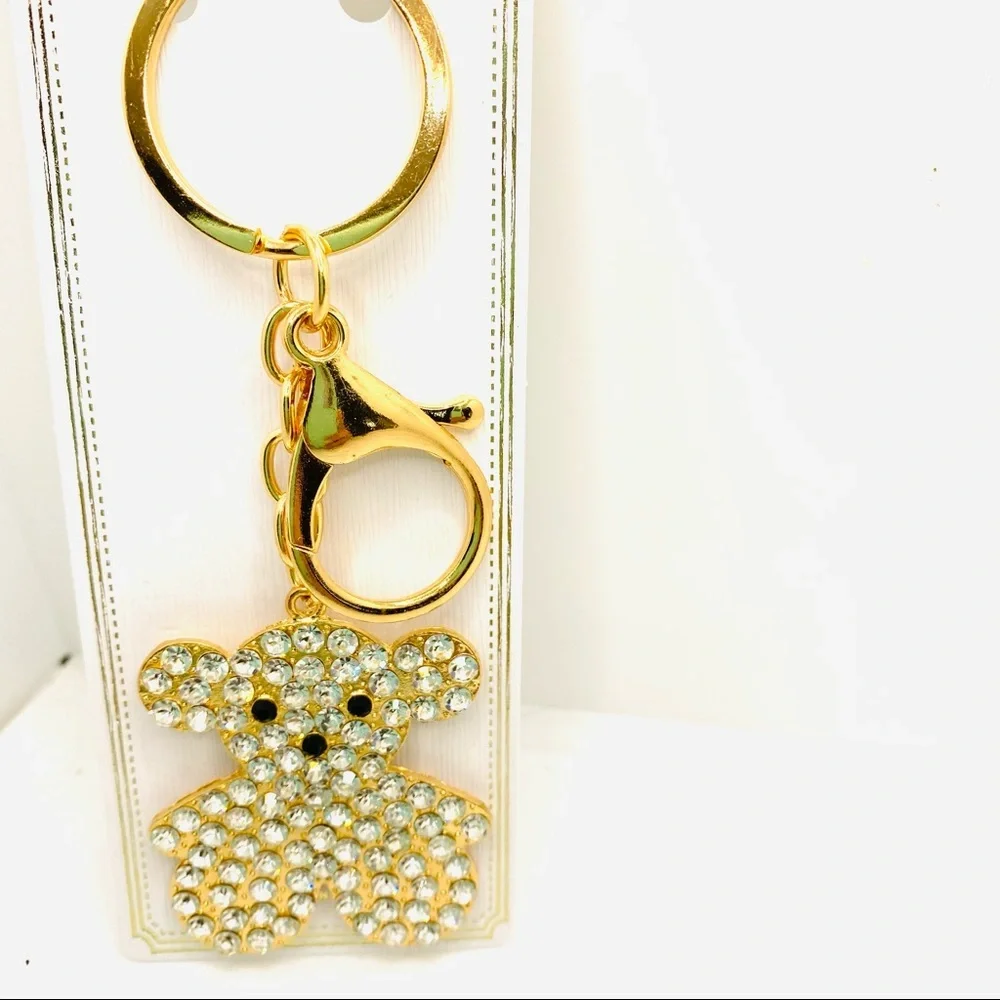 Keychain Purse Charm Teddy Bear Crystal NWT. SUPER BRILLIANT AND SPARKLY!